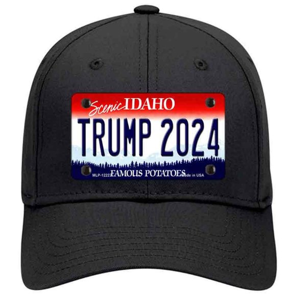 Trump 2024 Idaho Metal on Cotton Velcro Hat - Black - Picture 1 of 2